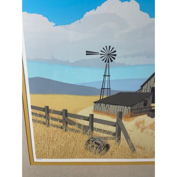 Original Limited Edition F.Allen Lithograph Barn Landscape Art Print - Picture 5 of 10